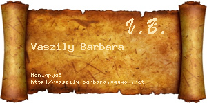 Vaszily Barbara névjegykártya